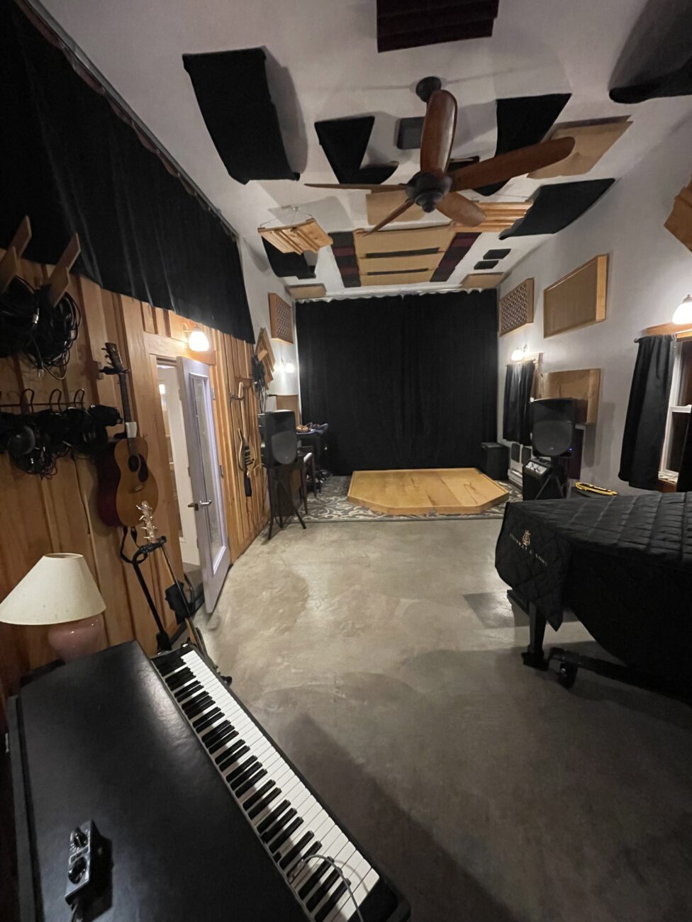 Music and recording studio on the grounds of Oak Head. Designed, built, and operated by Ahamefule Oluo, artist, musician, and Oak Head host. 