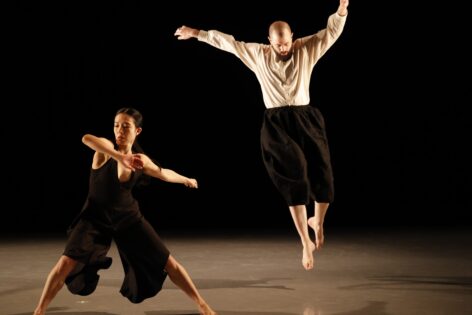 Assaf Salhov and Nikki Holck dancing in Cardinal Movement and Company's 