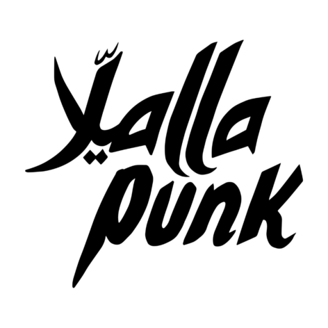 Black and white graphic of Yalla Punk logo.