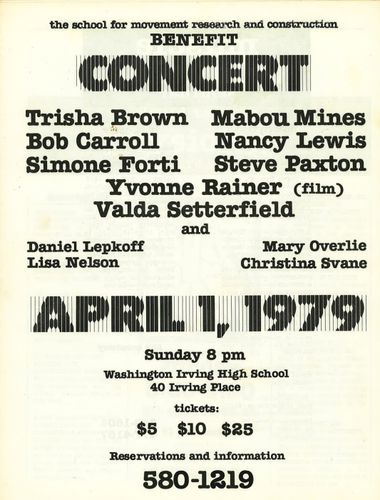 From the MR Archives. 1979 a flyer for a concert with various artists names.