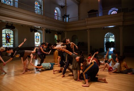 A group of dancers in various angles of support. Summer MELT 2024.