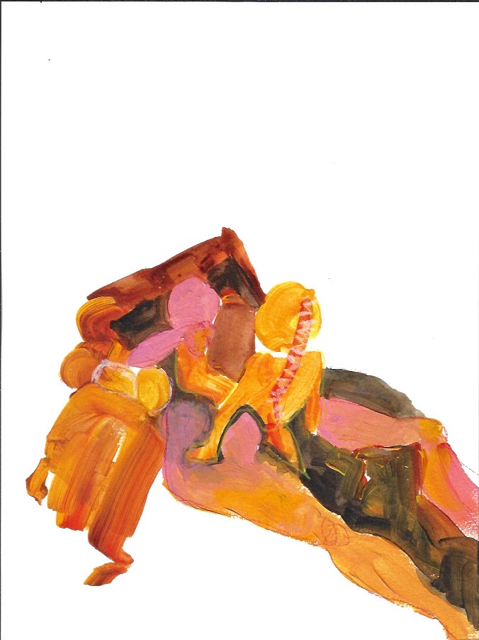 Jmy with stuffed animals Day 2 by Tara Jane O'Neil. Watercolor
