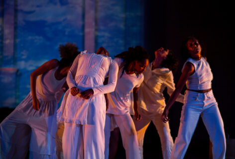 Marjani with colleagues, friends, community and members of Skeleton Architecture as featured contributors to Chicken Soup 2025 @ Danspace Project May 2025. Photo by Rachel Keane.