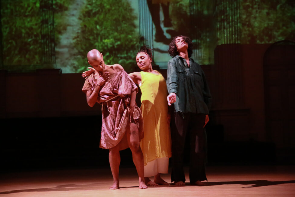 Memory Fleet: Time & Trinity, Pictured: Charmaine Warren, Marýa Wethers, and Jasmine Hearn. Photography: Tony Turner Photography, Courtesy of Danspace Project and Jasmine Hearn, April 2026