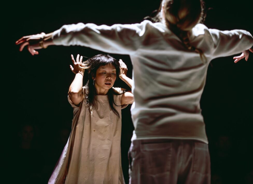 Jas Lin performing with Jasmine Albuquerque in her piece,